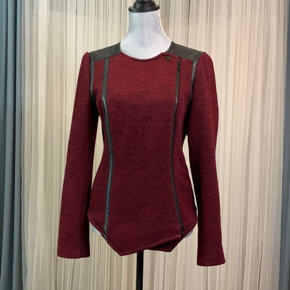 PLENTY by TRACY REESE Assymetricsl double zip pull Moto inspired jacket - Picture 1 of 10